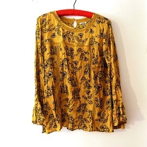 Yellow floral mini dress/ tunic